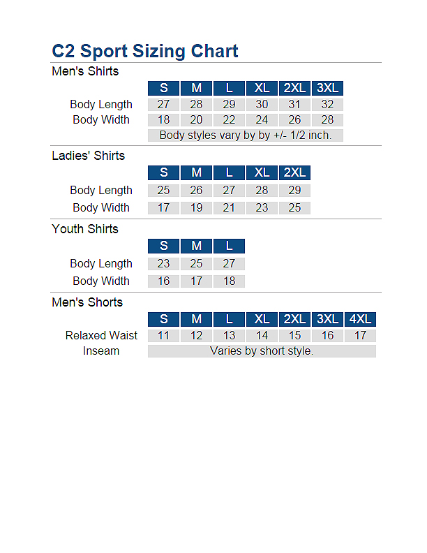 C@-Sport-Sizing-chart