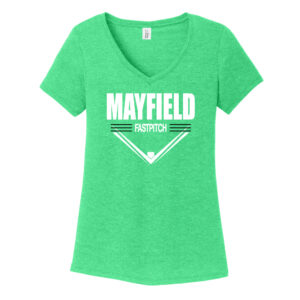 Mayfield Wildcats Ladies V-Neck Tri-Blend T-Shirt